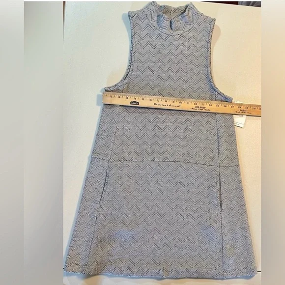 NWT Free People Large Twiggy Chevron Mini Dress Black & White with Pockets - Picture 4 of 9